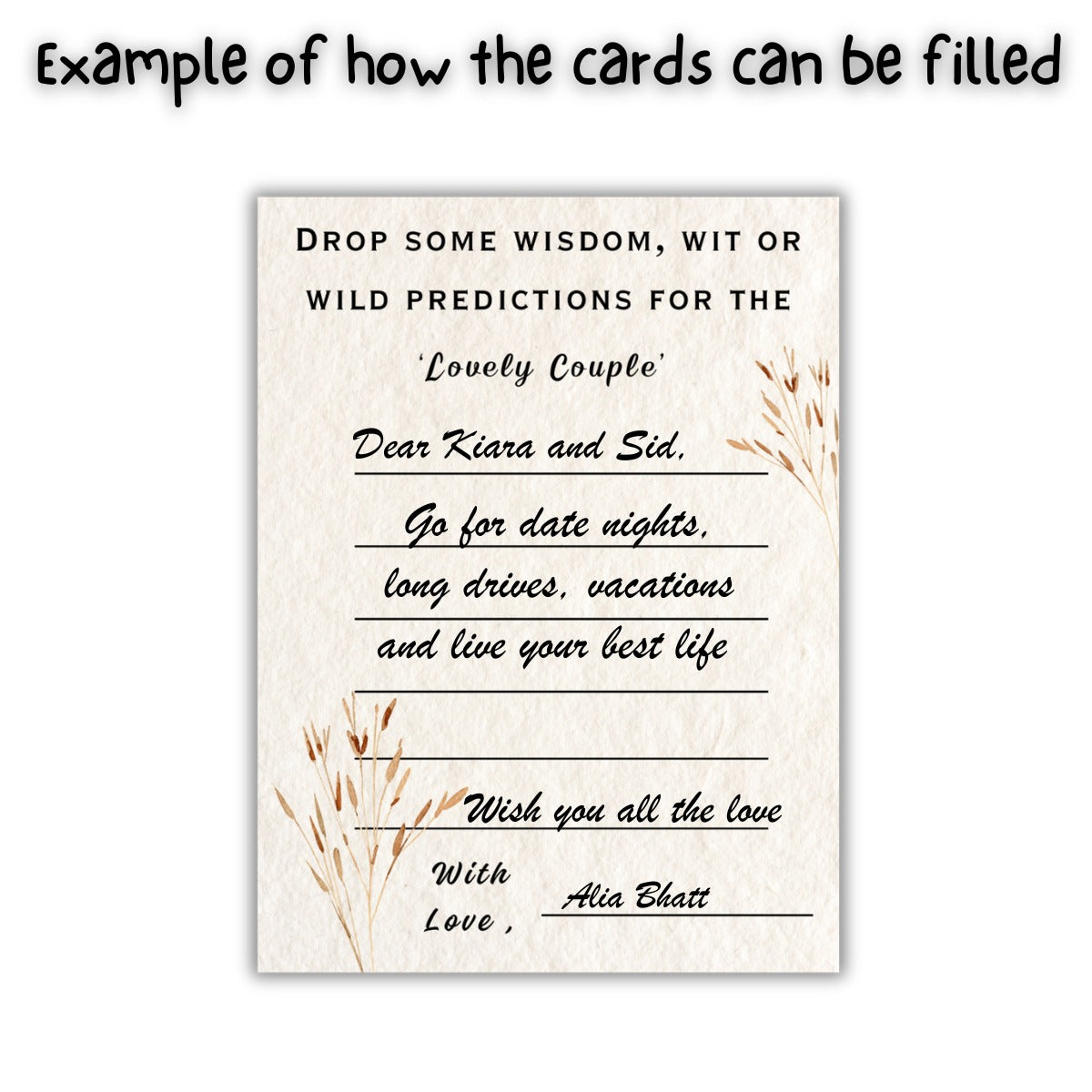 Wisdom, Wit or Prediction Cards for the Couple (Boho Theme) - The Decor Cycle