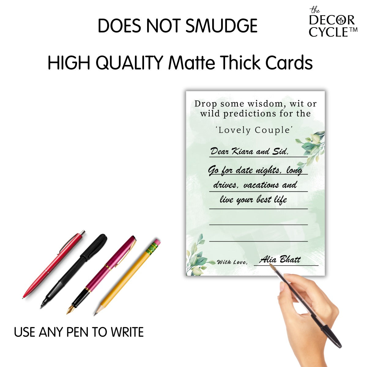 Wisdom, Wit or Prediction Cards for the Couple (Floral Theme) - The Decor Cycle