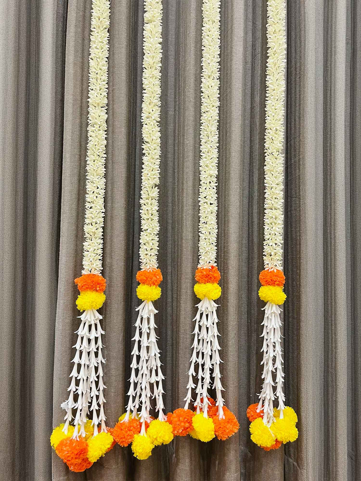 Jasmine and Marigold Garlands (yellow and orange) - The Decor Cycle