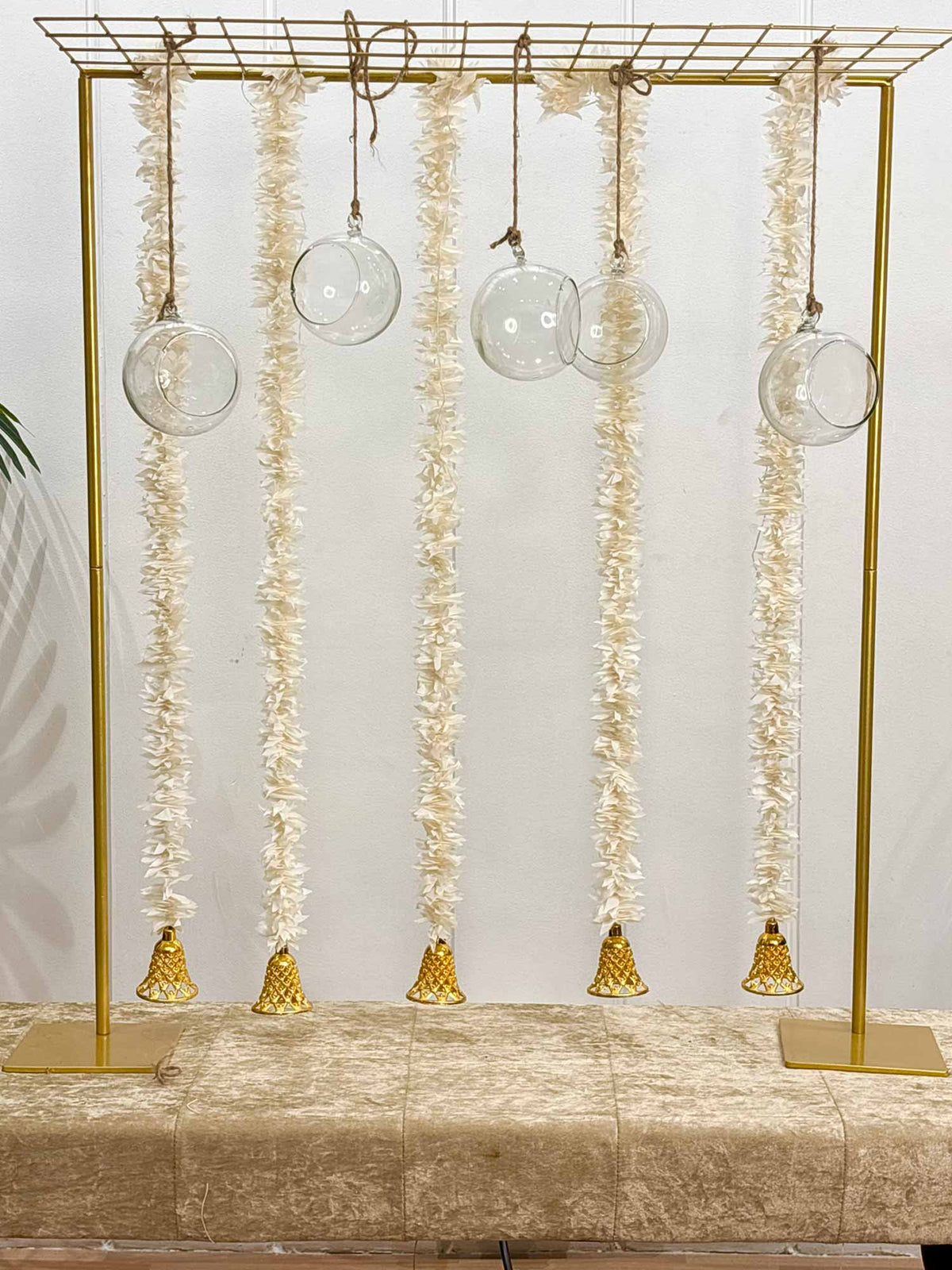White Tassels with Glass Balls Decor Set