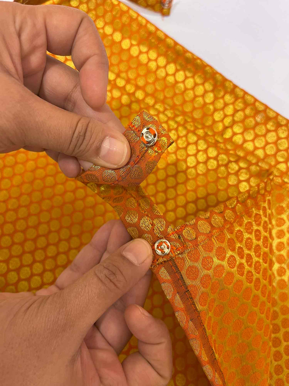 Orange Brocade Cloth With Bells Decor Kit