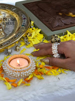 Dhun Ring & Pearl Diya Combo (set of 2 each) - The Decor Cycle