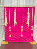 Pink Brocade Cloth With Pearl Tassels