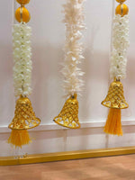 Yellow Mogra Garlands and White Bell Tassels Combo