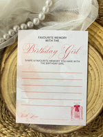 Favorite Memory with the Birthday Girl Cards