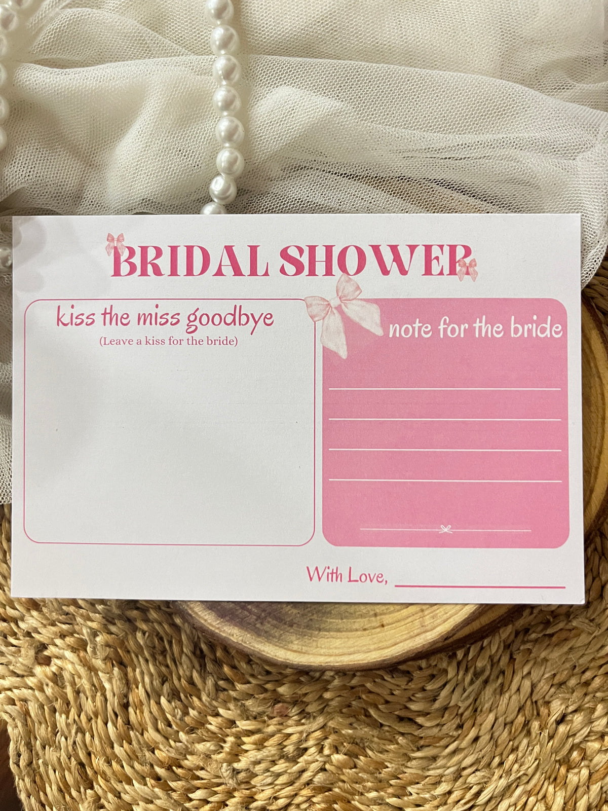 Kiss the Miss Goodbye Cards (Bow Theme)