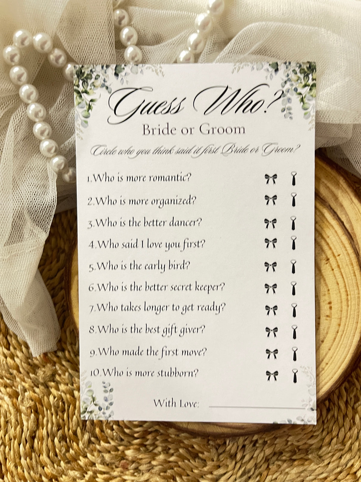 Guess Who Mr. or Mrs Cards
