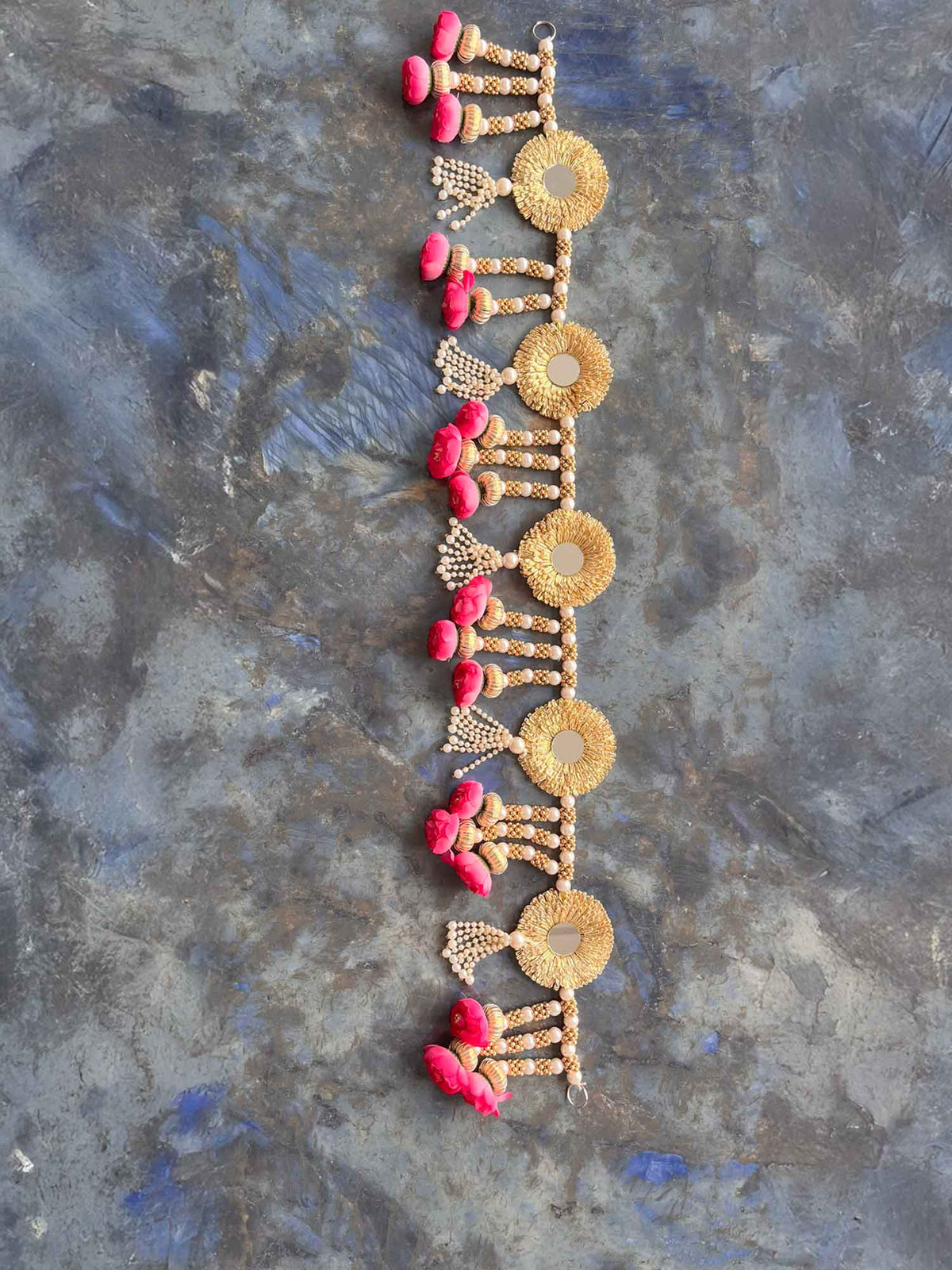 Pink Flower Mirror Toran