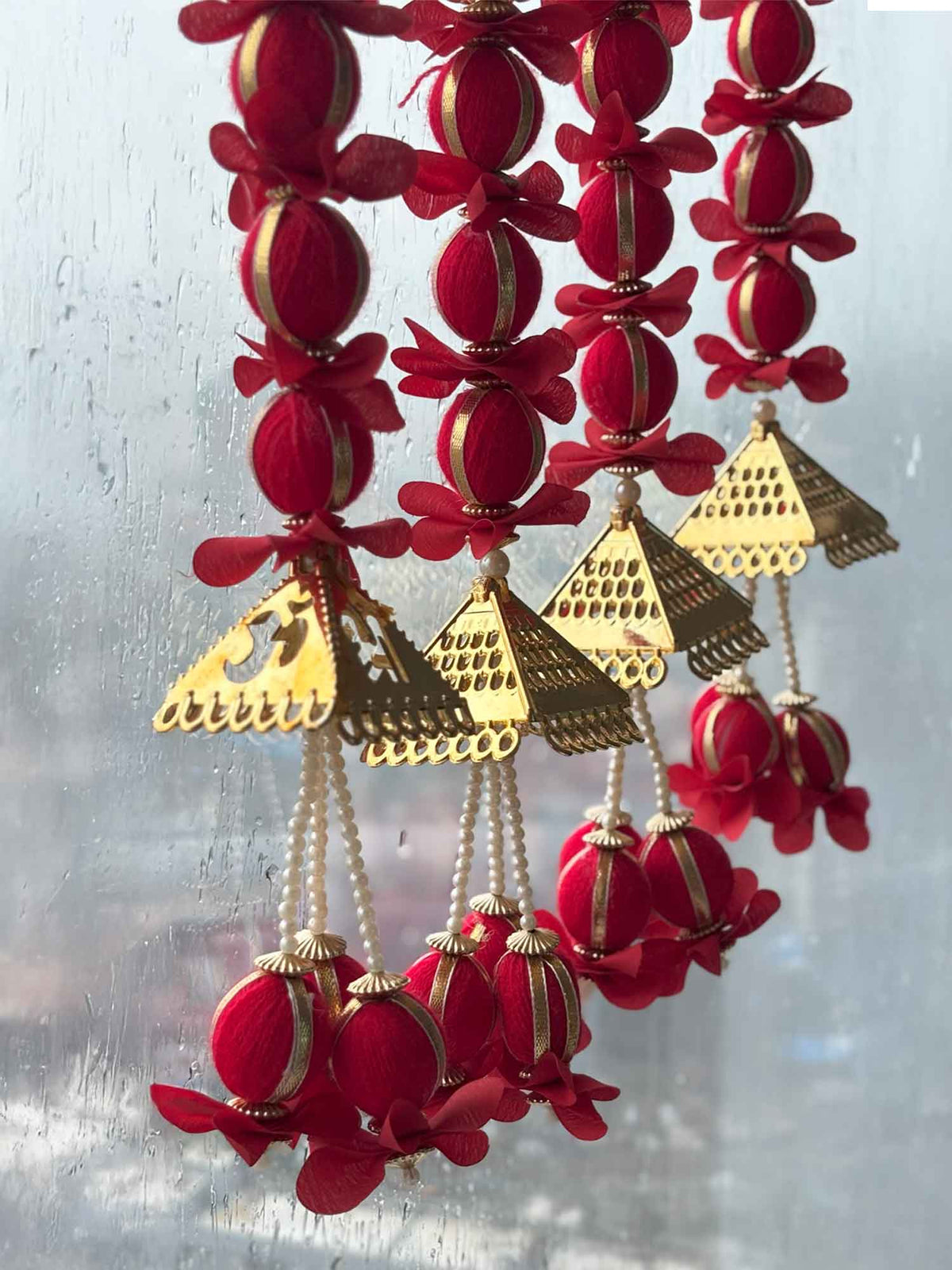 Red and Gold Bells Tassels