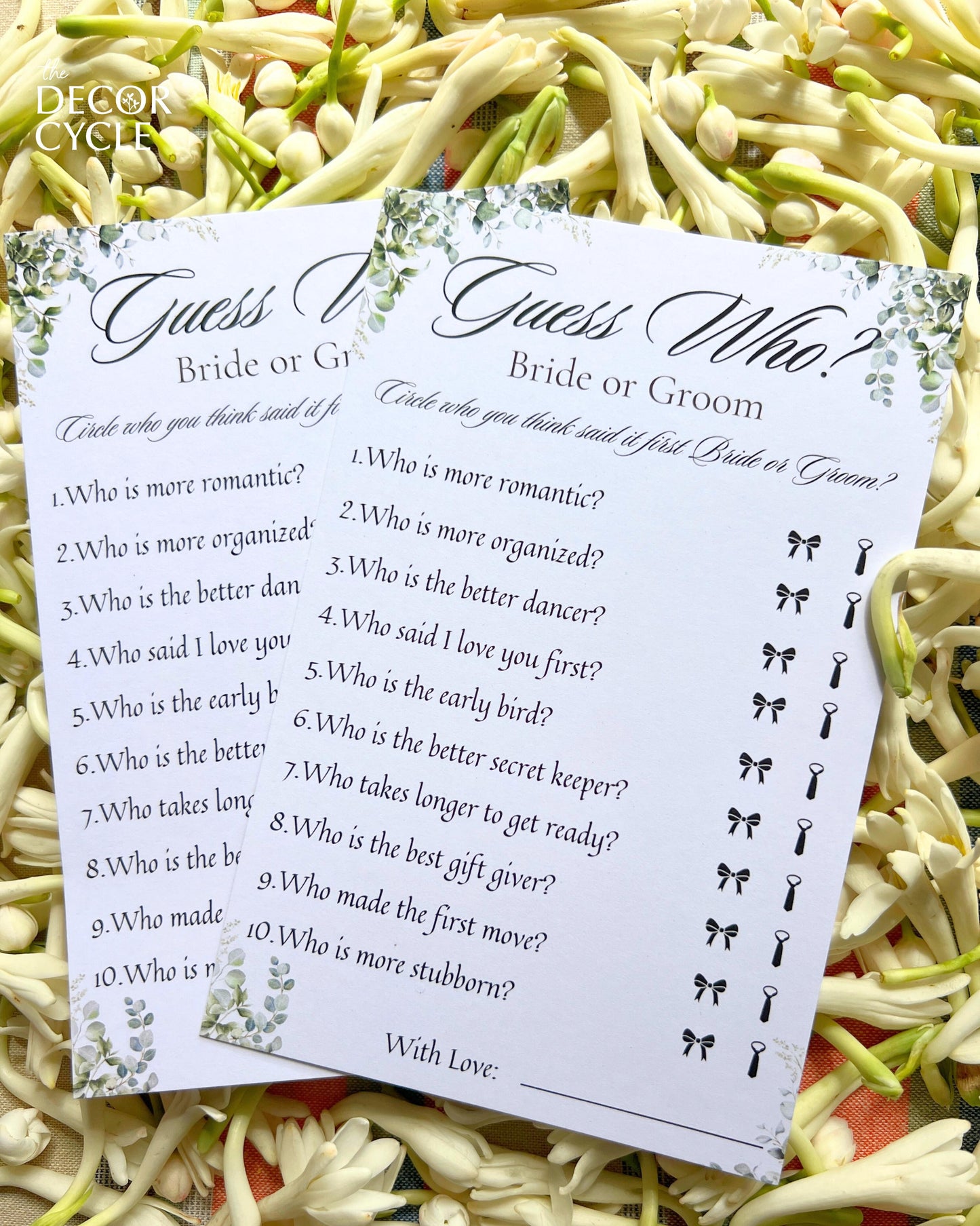 Guess Who Mr. or Mrs Cards - The Decor Cycle
