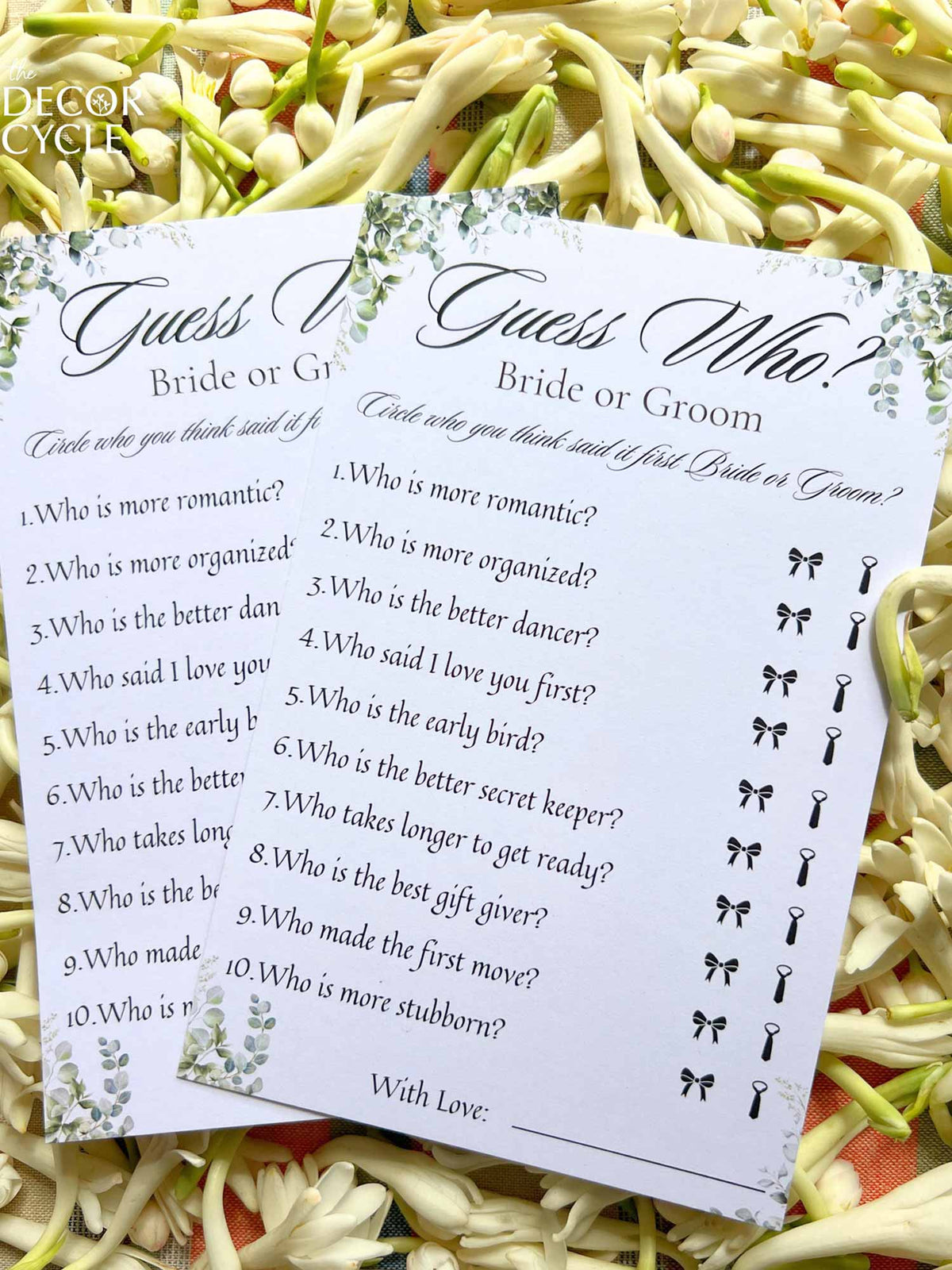 Guess Who Mr. or Mrs Cards - The Decor Cycle