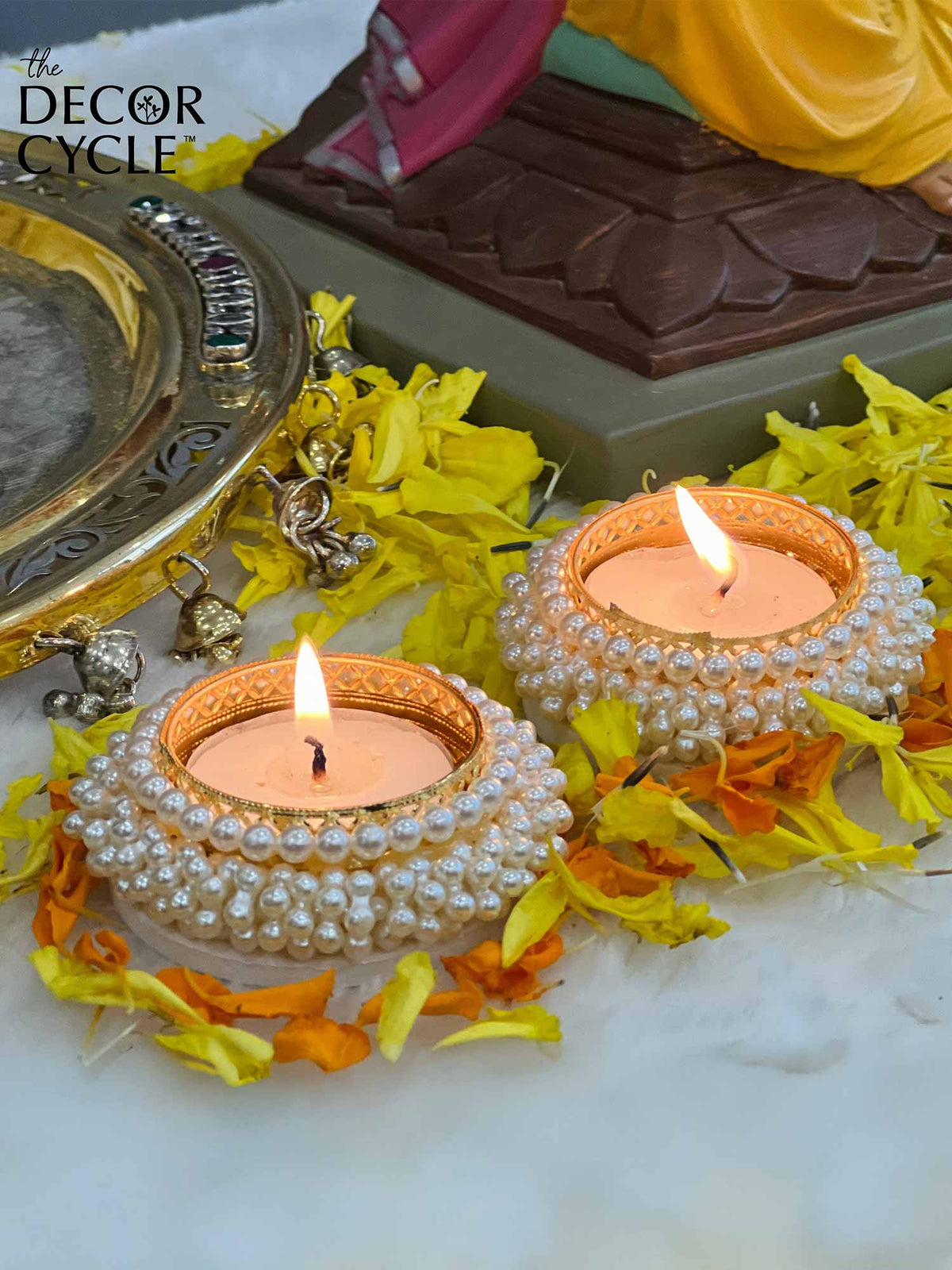 Pearl Diyas (set of 4) - The Decor Cycle