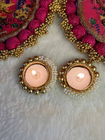 Pearl Moonlight Diyas (set of 4) - The Decor Cycle