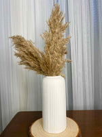 Ceramic Ribbed Vase Bottle White - The Decor Cycle