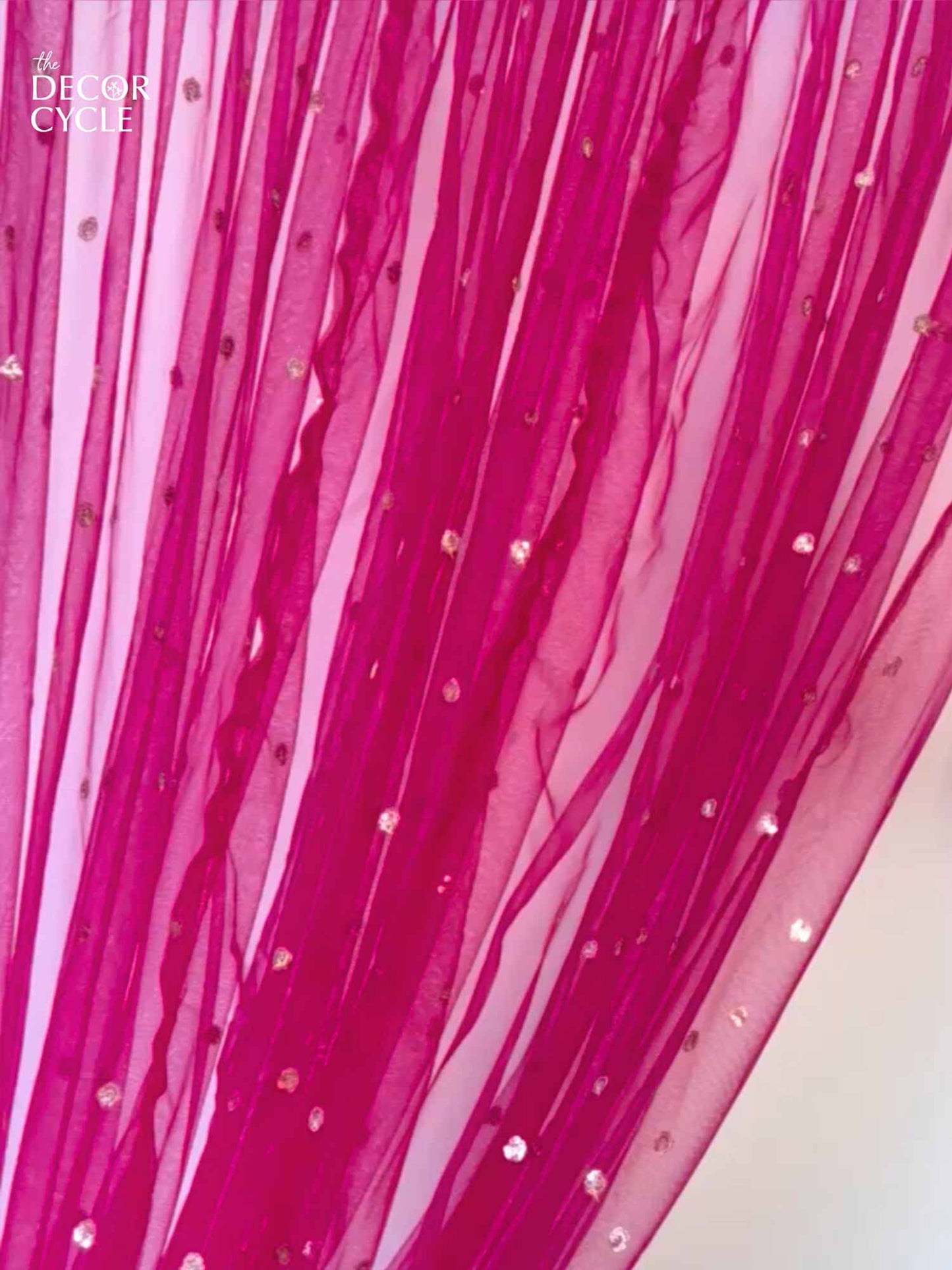 Pink Drape with Orange Tissue Tassels Set