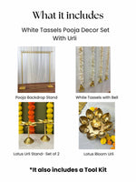 White Tassels Pooja Decor Set