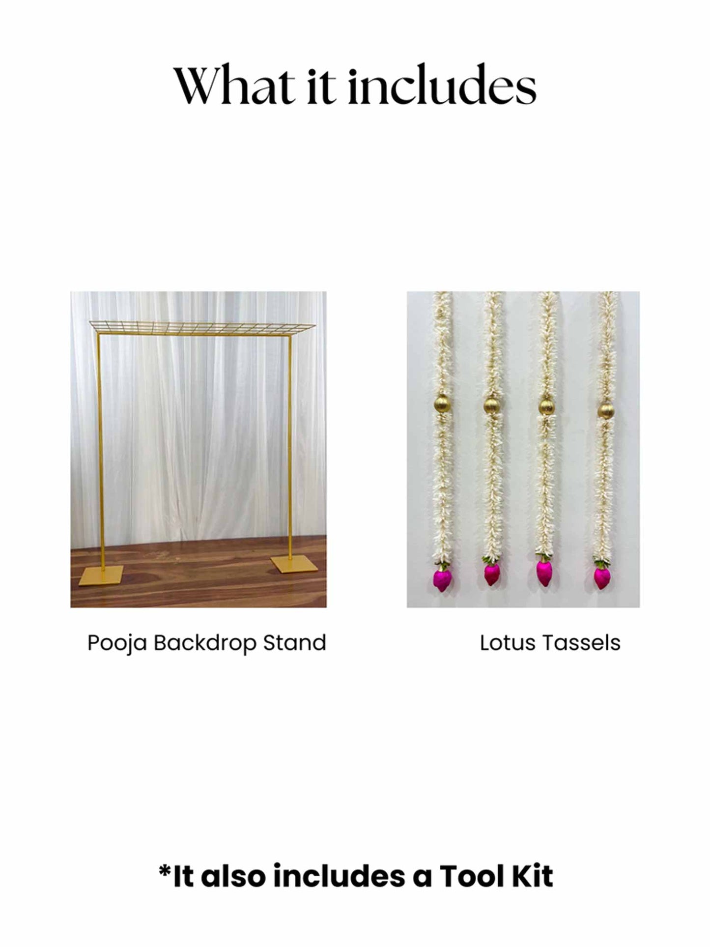 Lotus Tassels Pooja Decor Set