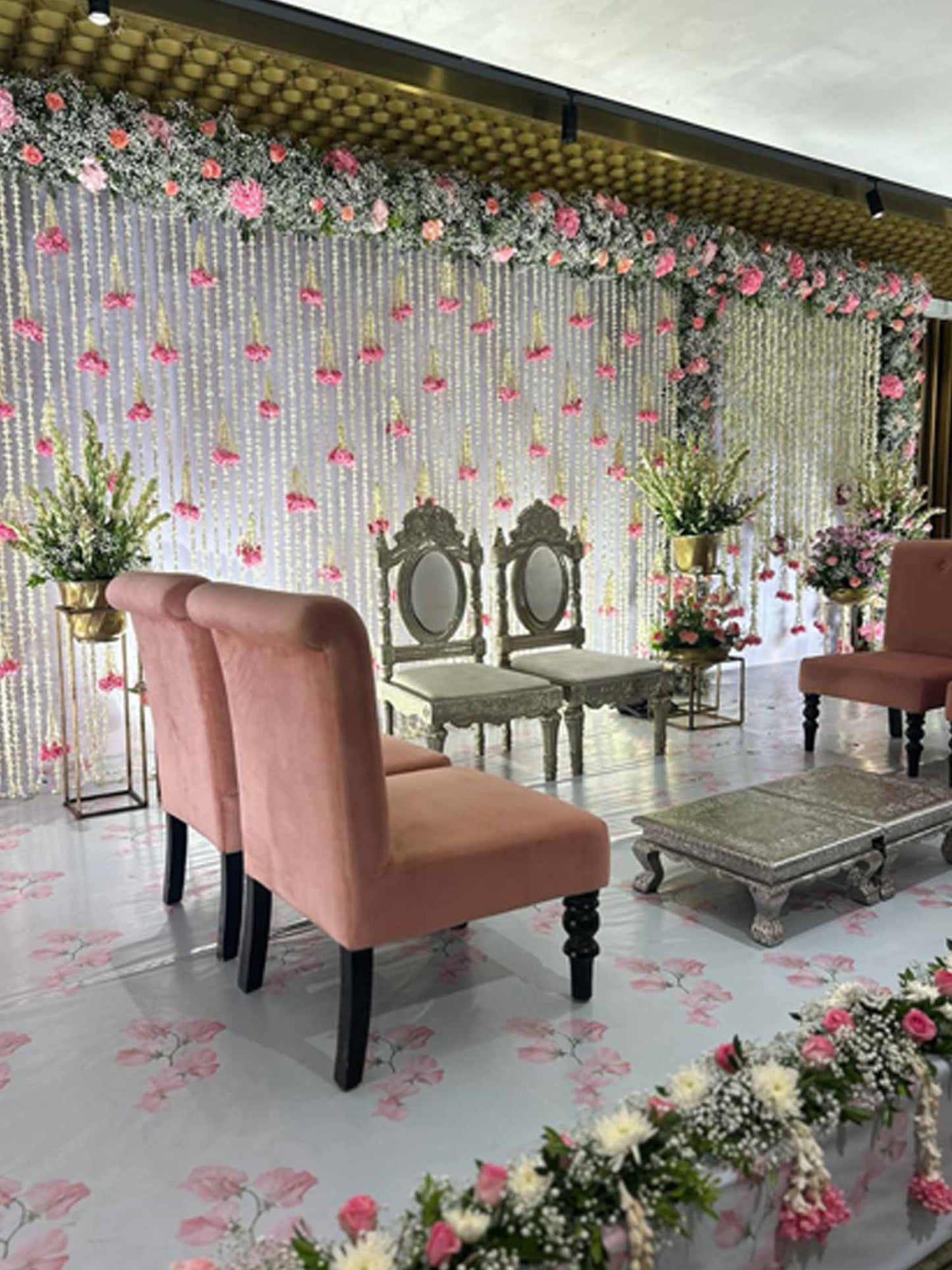Pink Floral Floor Covering - The Decor Cycle