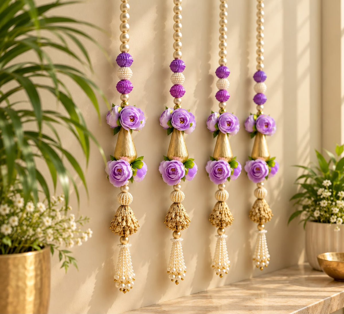 Lavender Rose & Pearl Hanging