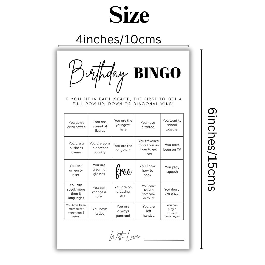 Birthday Bingo Cards - The Decor Cycle