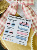 Baby Prediction, advice and Name Suggestion Cards - The Decor Cycle
