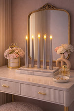 Silver Tapered Candles