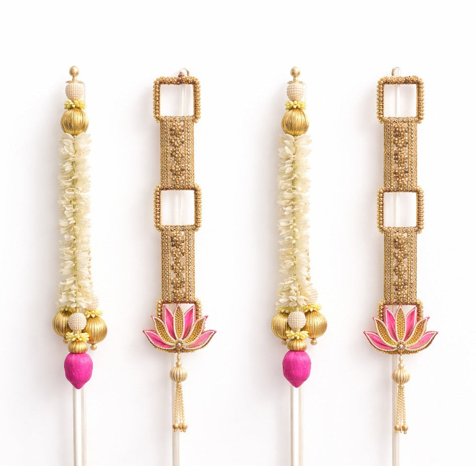 Golden Lotus and Pearl Lotus Tassels