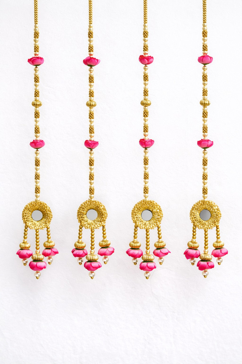 Pink Rose and Mirror Tassels