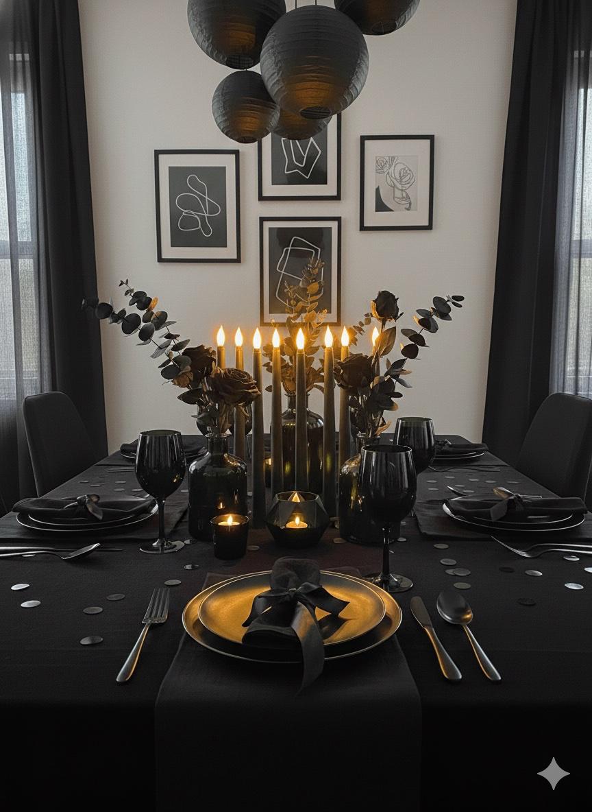 Black Tapered Candles