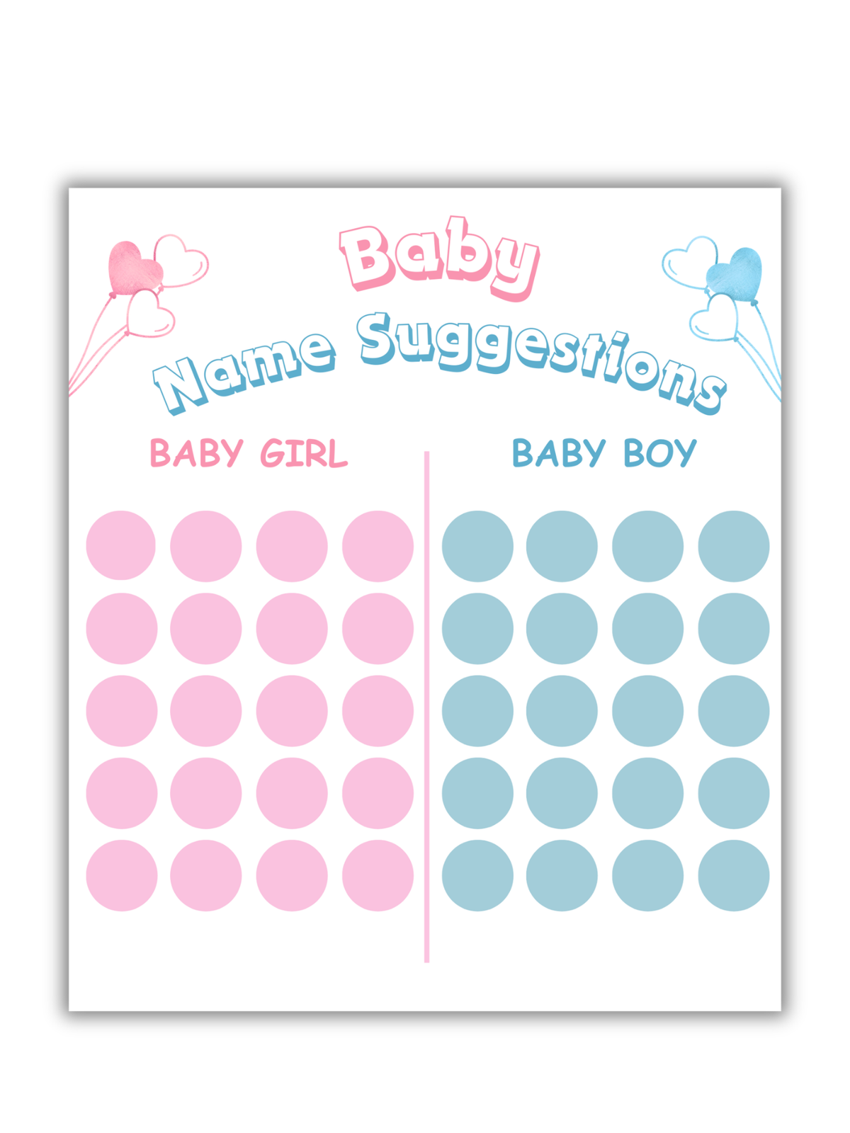 Baby Name Suggestions Board (Circle)