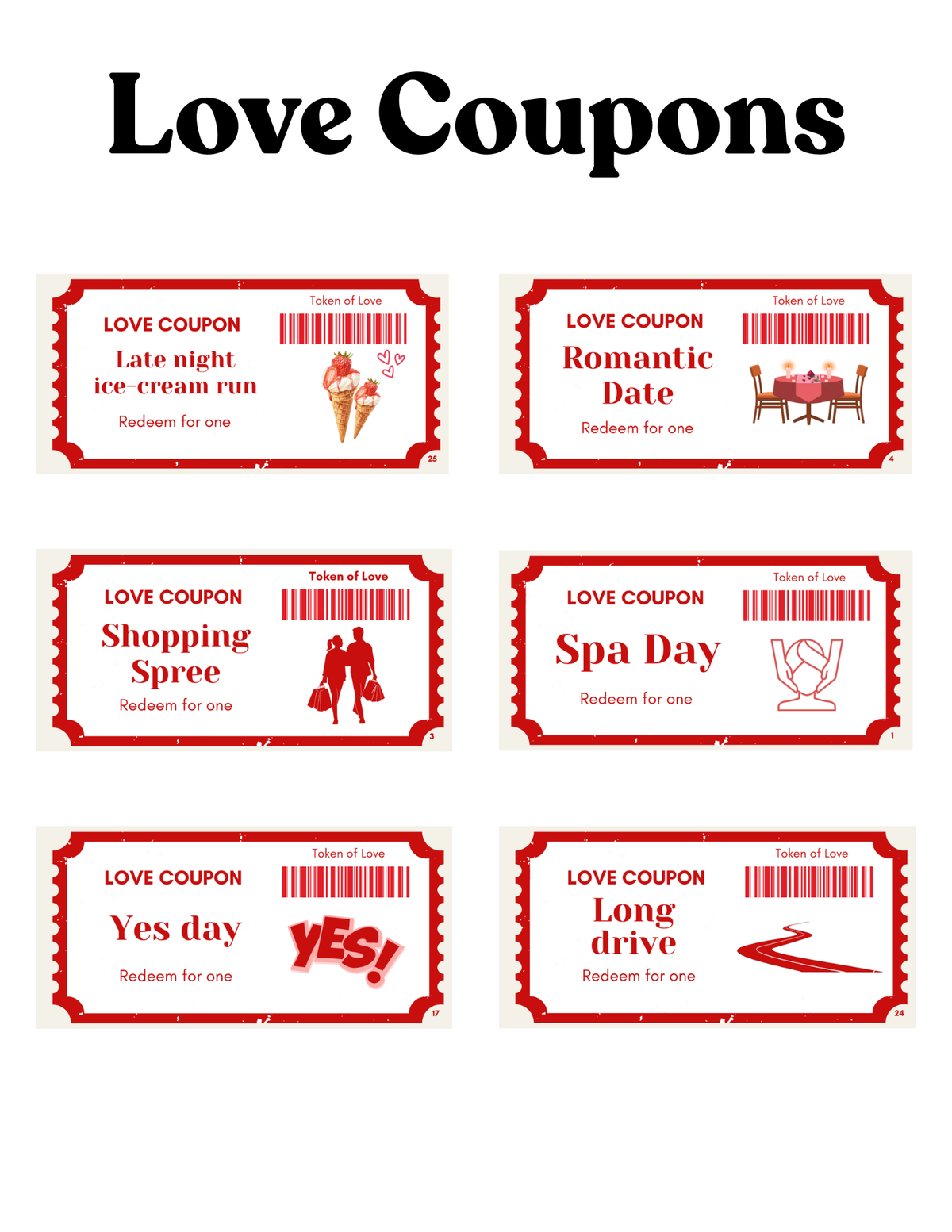 Love Coupons (Red)