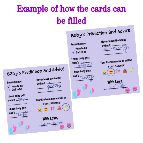 Baby's Prediction and Advice Cards - The Decor Cycle
