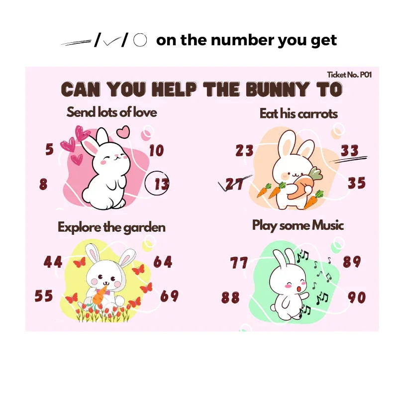 Housie/Tambola/Bingo Tickets Bunny Theme - The Decor Cycle