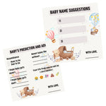 Baby Name Suggestion and Baby Advice And Prediction Cards, Teddy Bear Para Theme - The Decor Cycle