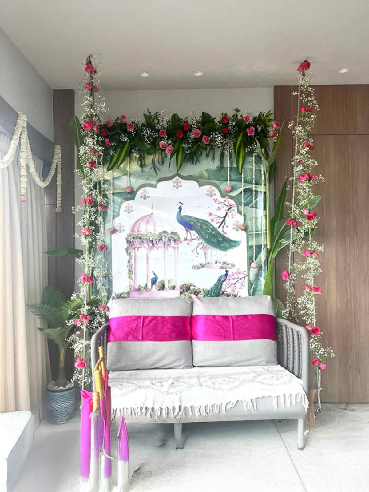 Royal Peacock Garden Backdrop - The Decor Cycle