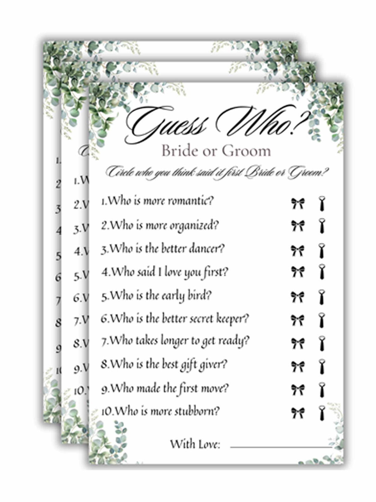 Guess Who Mr. or Mrs Cards - The Decor Cycle