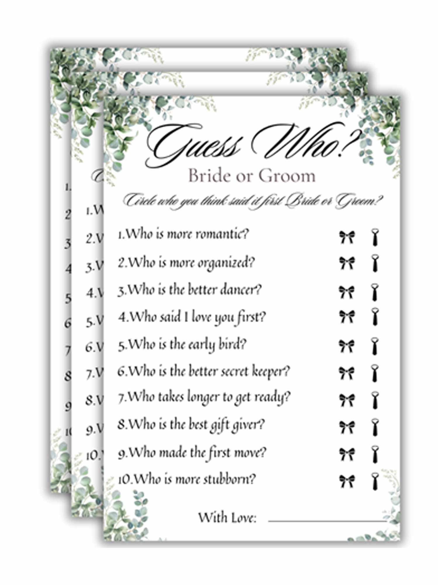 Guess Who Mr. or Mrs Cards - The Decor Cycle
