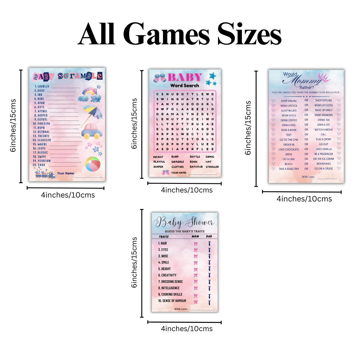 4 in 1 Games- Baby Combo Cards