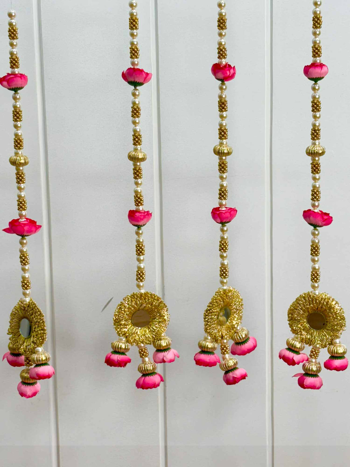 Pink Rose and Mirror Tassels