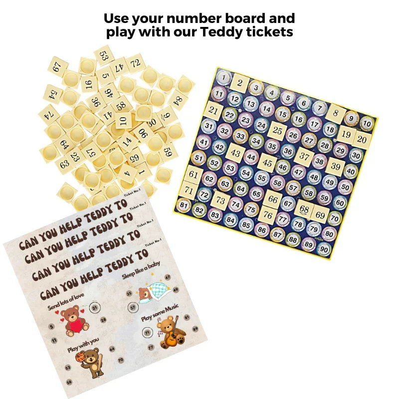 Housie/Tambola/Bingo Tickets Teddy Theme - The Decor Cycle