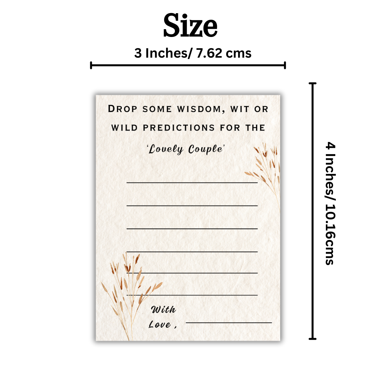 Wisdom, Wit or Prediction Cards for the Couple (Boho Theme)