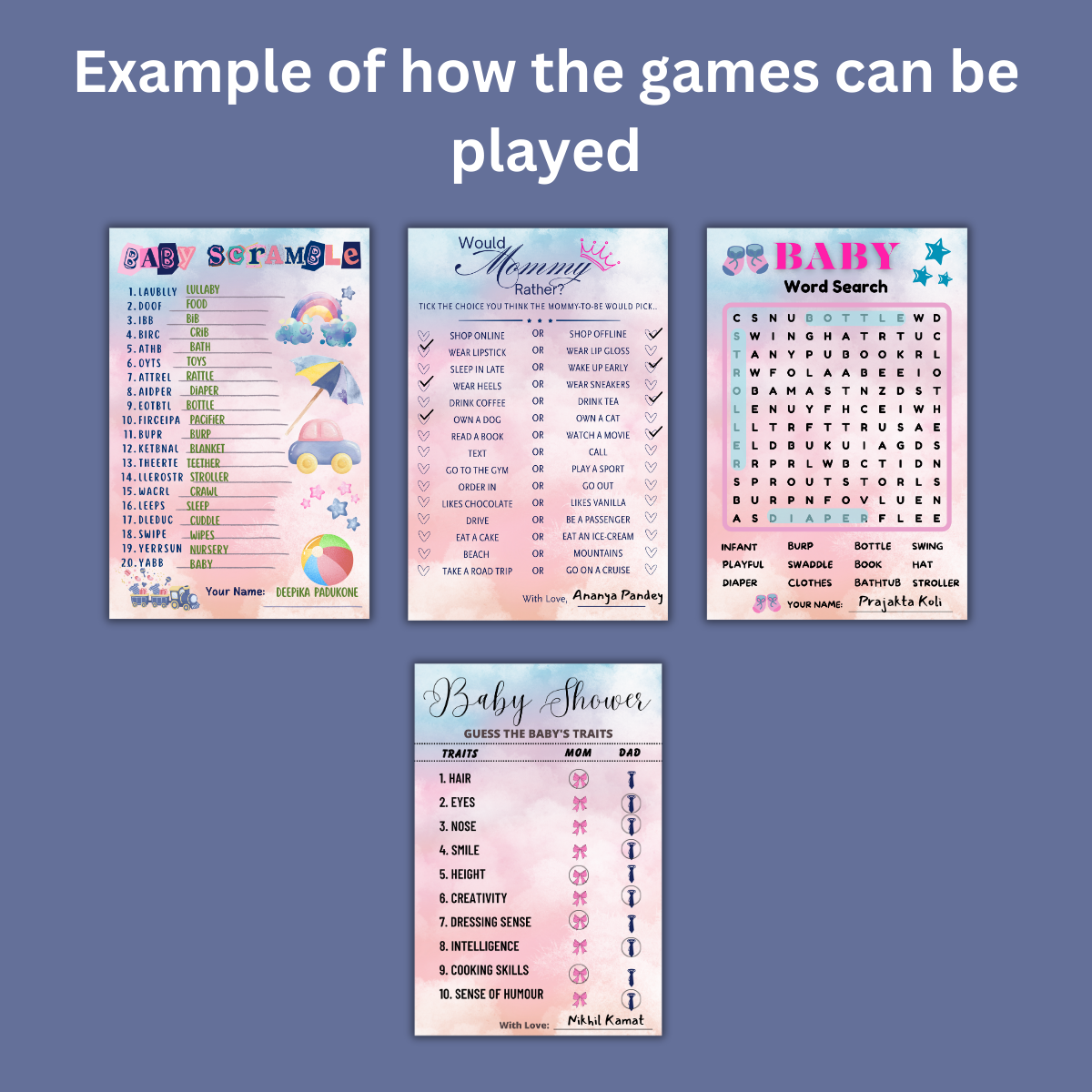 4 in 1 Games- Baby Combo Cards