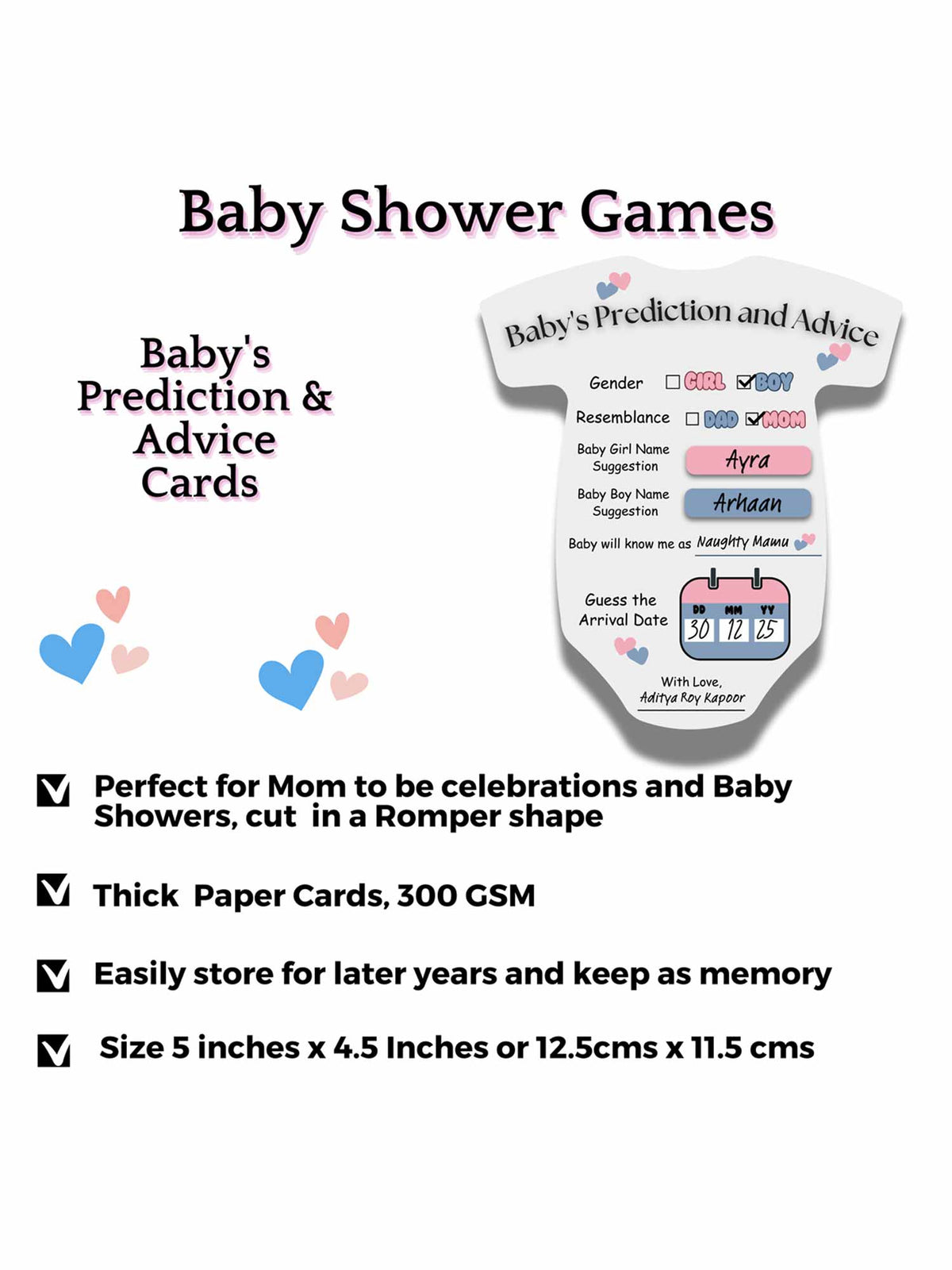 Baby Shower Cards (Romper Shape) - The Decor Cycle