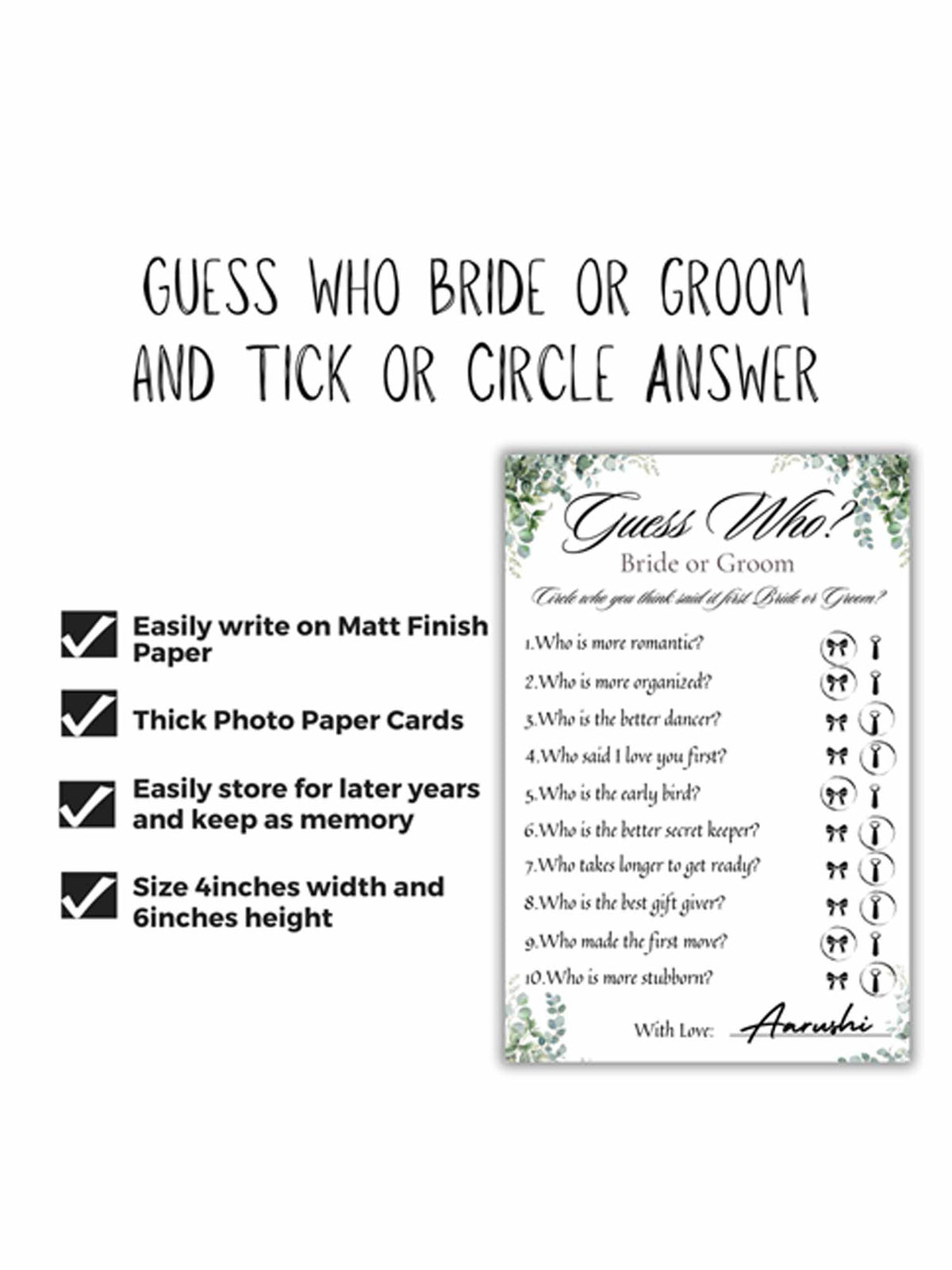 Guess Who Mr. or Mrs Cards - The Decor Cycle