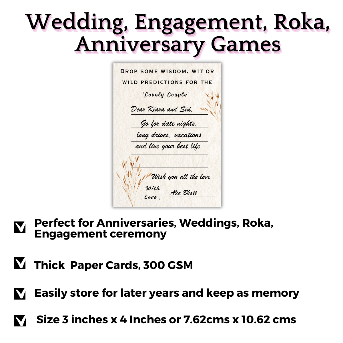 Wisdom, Wit or Prediction Cards for the Couple (Boho Theme)