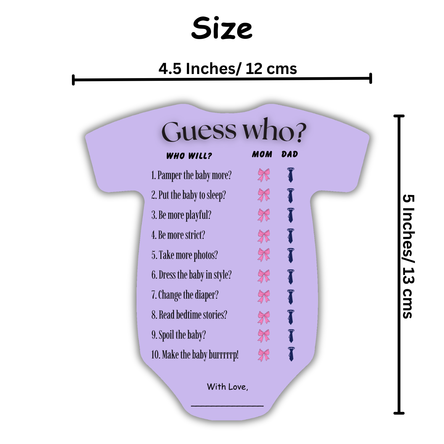 Guess Who Cards (Romper Shape) - The Decor Cycle