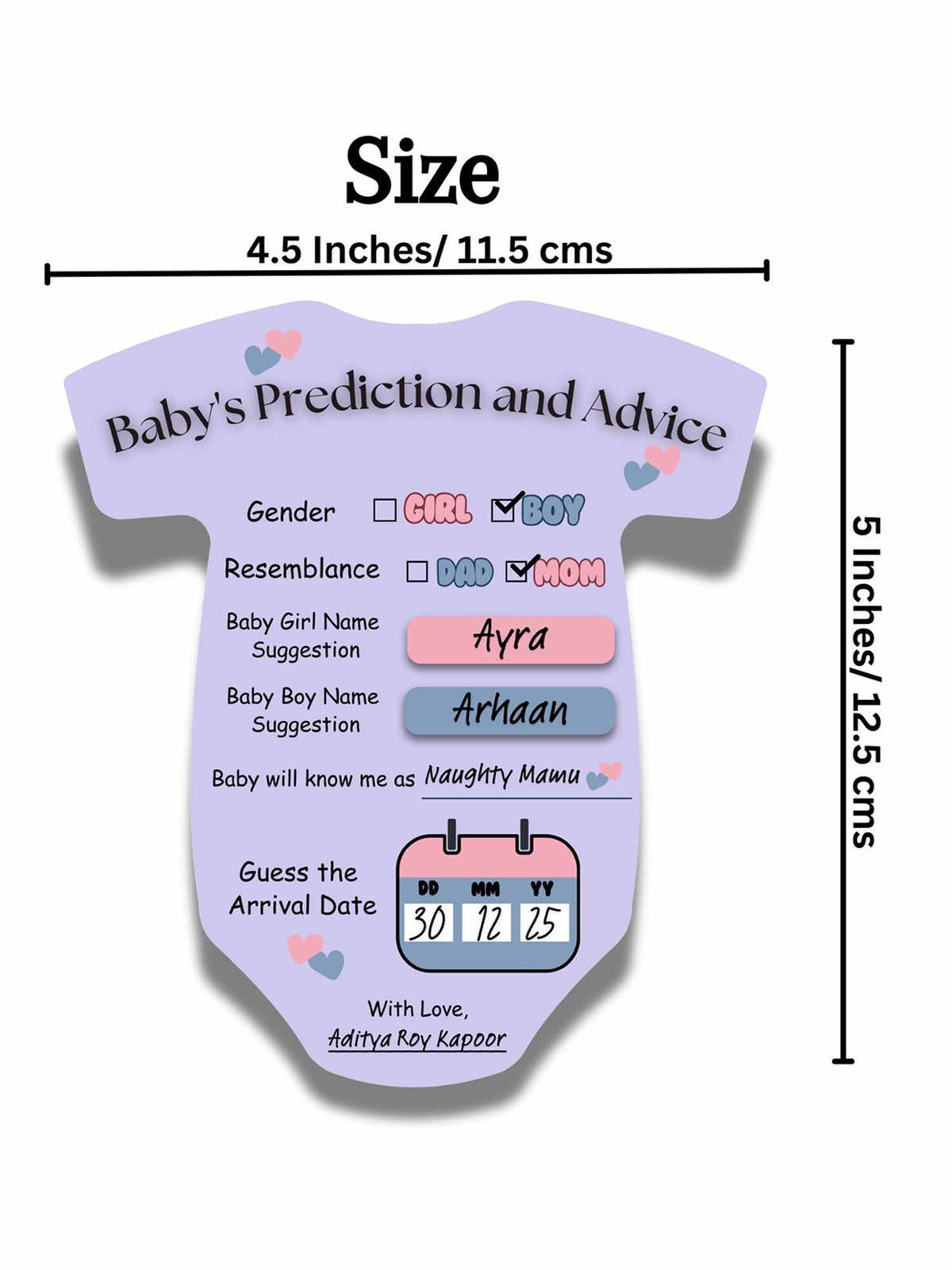 Baby Shower Cards (Romper Shape, Purple) - The Decor Cycle