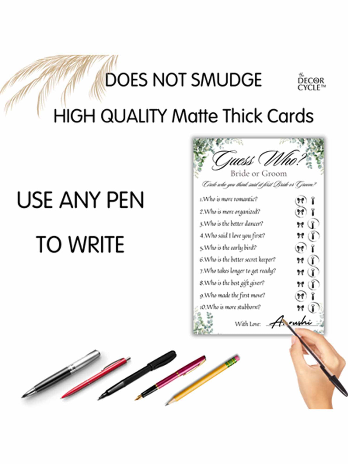 Guess Who Mr. or Mrs Cards - The Decor Cycle