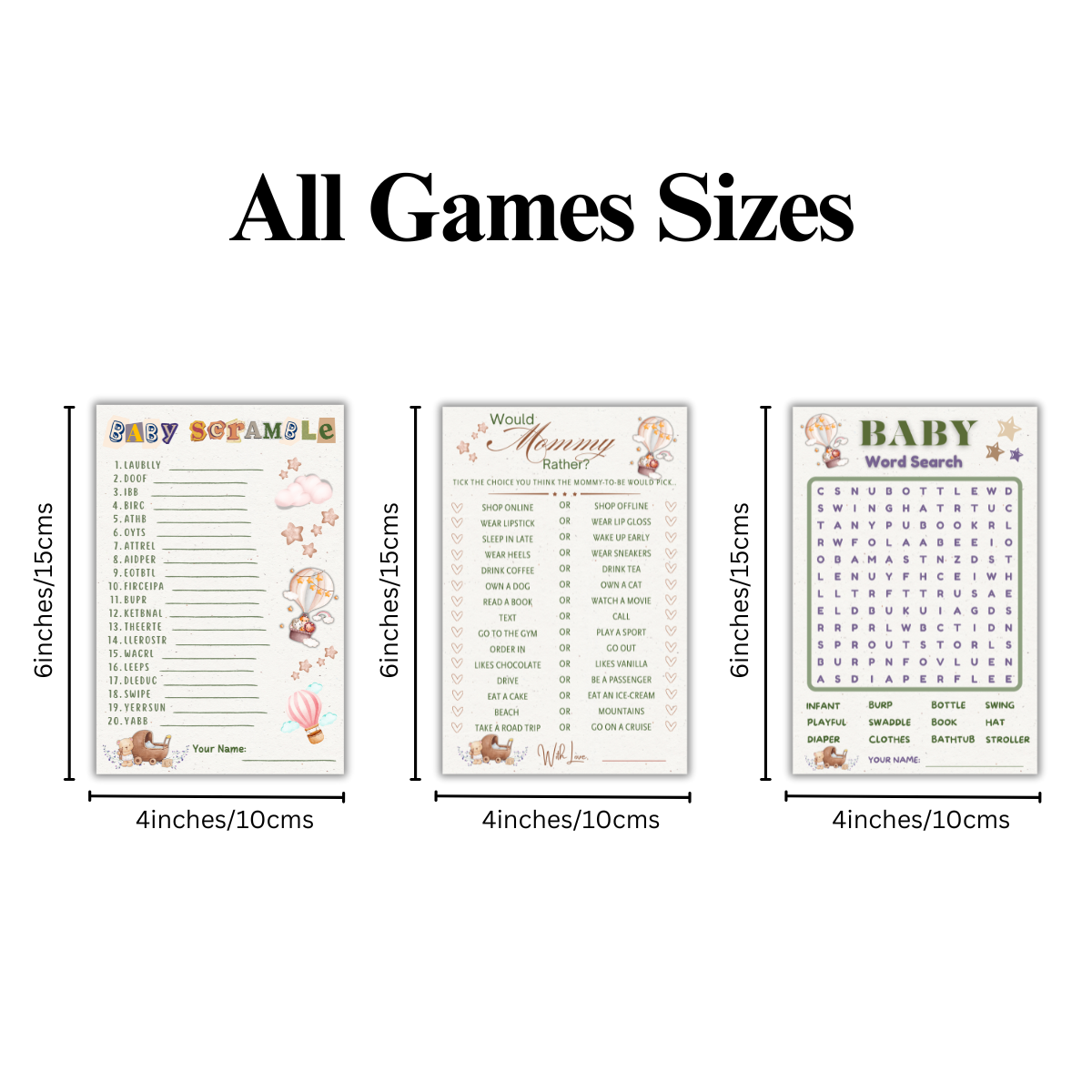3 in 1 Games - Baby Combo Cards