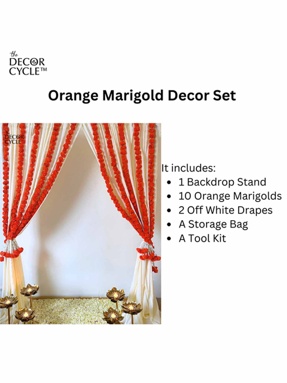 Orange Marigold Decor Set - The Decor Cycle